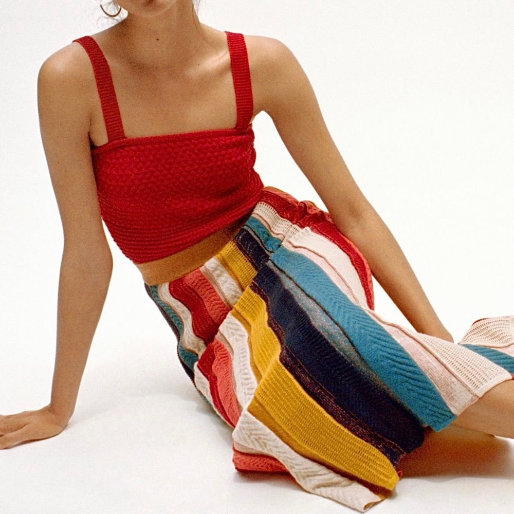 NWT Anthropologie/ Farm Rio Jimena Knit Maxi Skirt